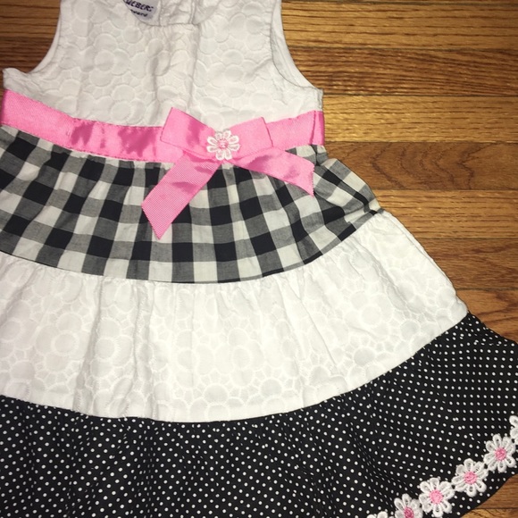 Blueberi Boulevard Baby Girl Dress, Blueberi Boulevard Pink Black White Dress - Picture 15 of 16